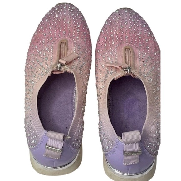 Reaction Kenneth Cole Cameron Zip Sneaker Rhinestone Ombre Pink Purple Sz 9 - Picture 5 of 7